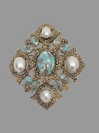 1968-1972 Sarah Coventry Remembrance Pendant Brooch - Hers and His Treasures