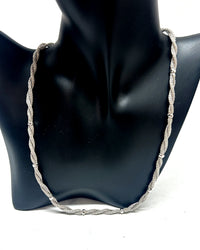 Vintage Whiting Davis Mesh Twisted Double Strand Silver Tone Necklace - Hers and His Treasures