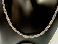 Vintage Whiting Davis Mesh Twisted Double Strand Silver Tone Necklace - Hers and His Treasures
