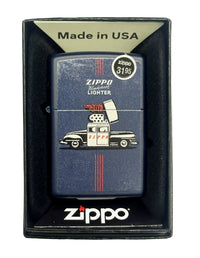 Zippo Car Design 46942 Navy Matte Zippo Lighter - Hers and His Treasures