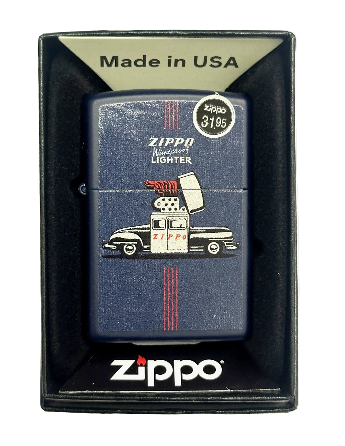 Zippo Car Design 46942 Navy Matte Zippo Lighter - Hers and His Treasures