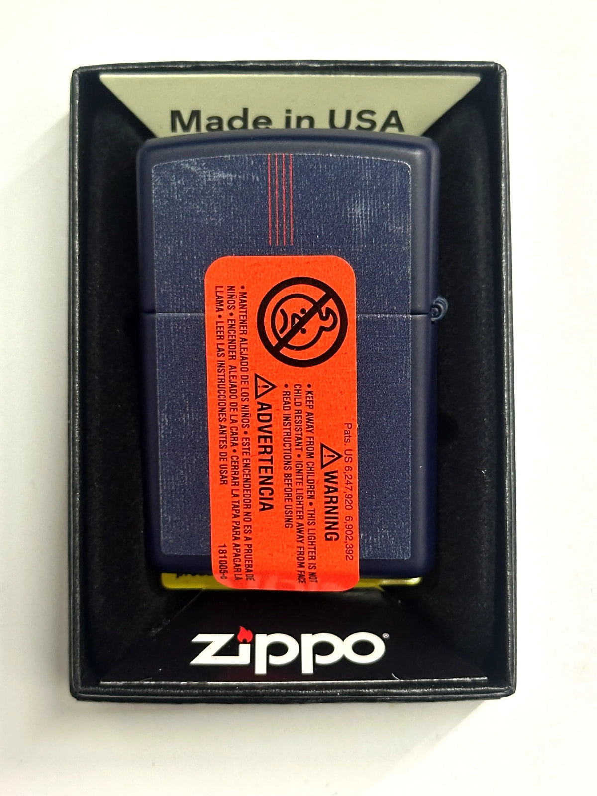Zippo Car Design 46942 Navy Matte Zippo Lighter - Hers and His Treasures