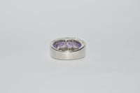 Amethyst Gemstone .925 Sterling Silver Band Ring