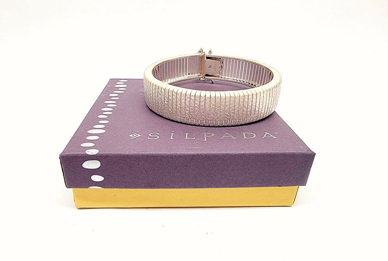 Silpada B3011 Sterling Silver Colosseum Flexible Bangle Bracelet - Hers and His Treasures