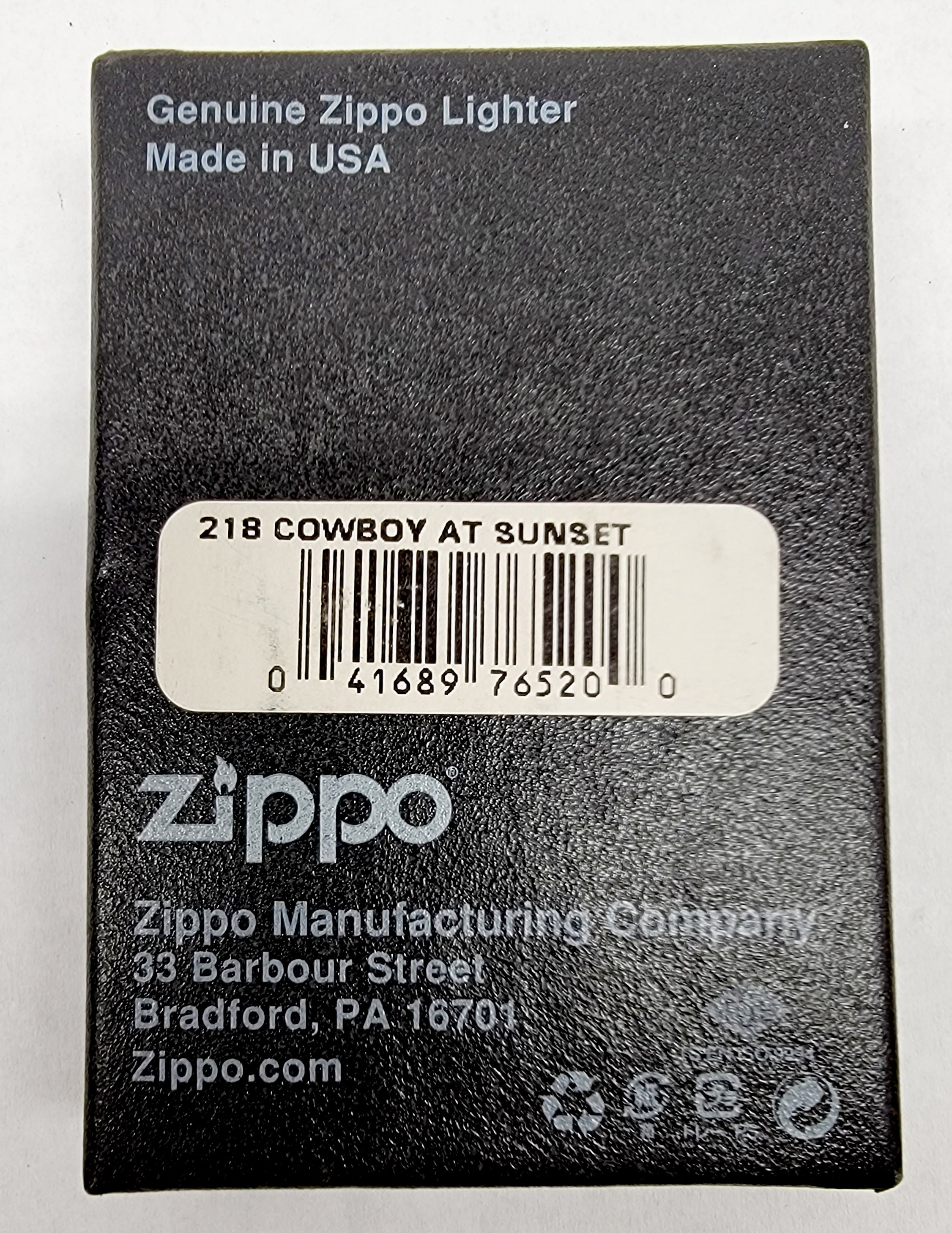 New 2015 Cowboy at Sunset 218 Black Matte Zippo Lighter - Hers and His Treasures