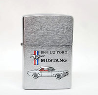 New 1996 XII 1964 1/2 Ford Mustang Brushed Chrome Zippo Lighter - Hers and His Treasures