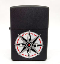 New XIV 1998 Marlboro Compass Black Matte Zippo Lighter - Hers and His Treasures