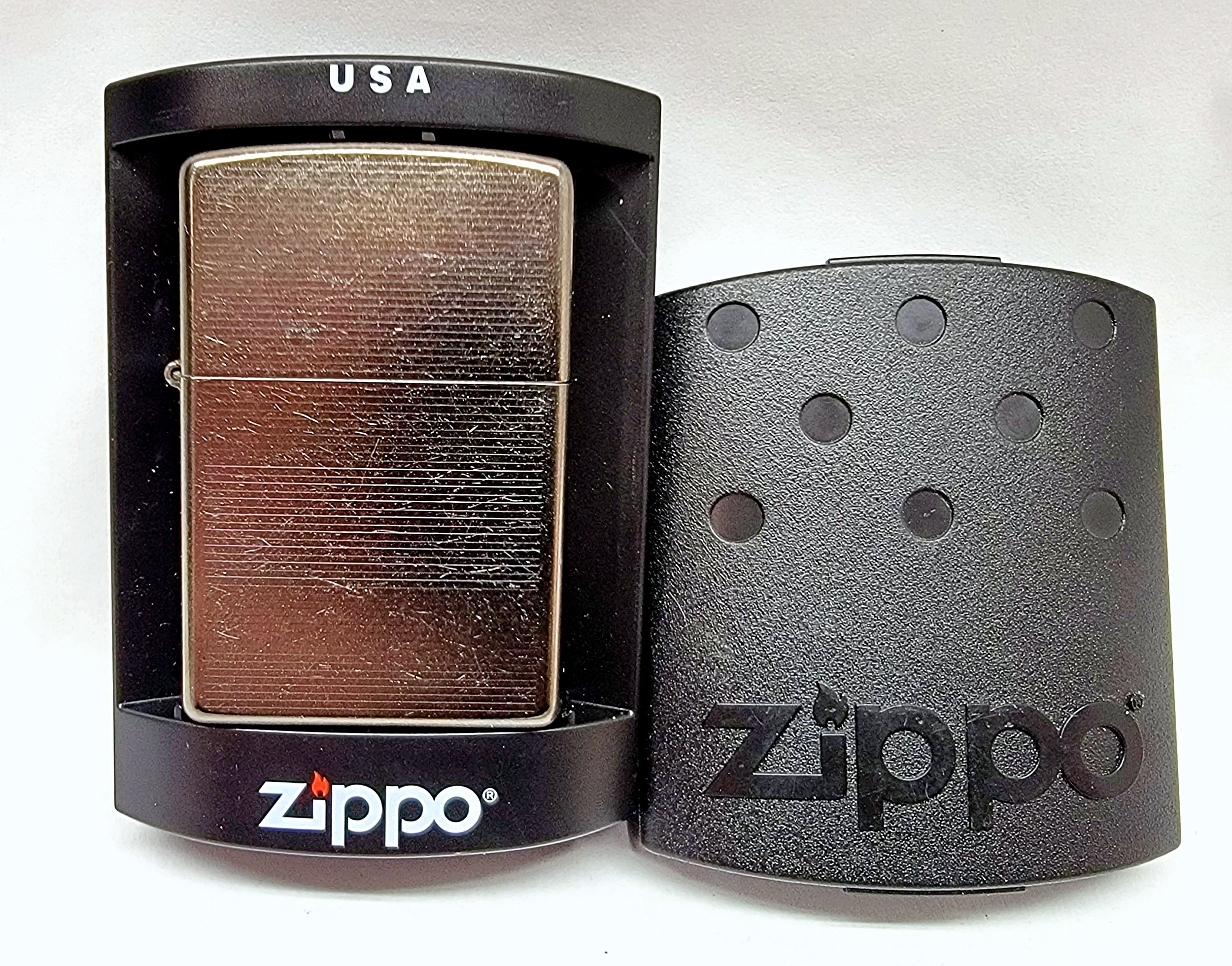 2006 Marlboro Black Ice Street Chrome Horizontal Lines Zippo Lighter