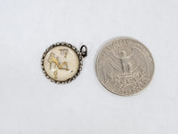 Hers and His Treasures - Vintage Sterling Silver Glass Bubble Virgo Zodiac Charm
