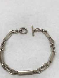 Sterling Silver Bar And Link Chain Bracelet - Hers and His Treasures