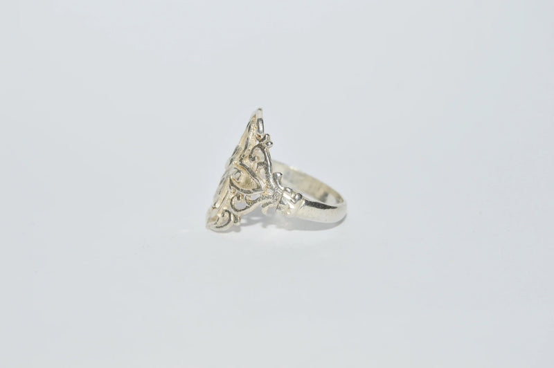 .925 Sterling Silver Filigree Cross Ring - Hers and His Treasures