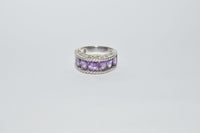Amethyst Gemstone .925 Sterling Silver Band Ring www.hersandhistreasures.com/collections/sterling-silver-jewelry