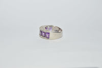 Amethyst Gemstone .925 Sterling Silver Band Ring