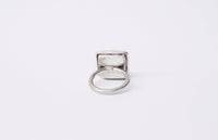 Modernist Square Black Onyx .925 Sterling Silver Ring - Hers and His Treasures