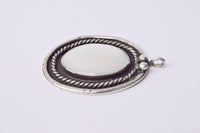 Native American Navajo Sterling Silver Necklace Pendant W/ Mother Of Pearl - Hers and His Treasures