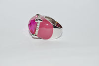 Charles Winston CWE Pink Sapphire And CZ Sterling Silver .925 Ring