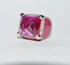 Charles Winston CWE Pink Sapphire And CZ Sterling Silver .925 Ring www.hersandhistreasures.com/collections/sterling-silver-jewelry