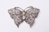 Scroll Butterfly Marcasite And CZ Sterling Silver Brooch Pin - Hers and His Treasures