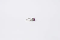 Ruby And CZ Cubic Zirconia .925 Sterling Silver Ring - Hers and His Treasures