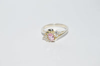 Sterling Silver .925 Pink CZ Cubic Zirconia Ring - Hers and His Treasures