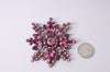 Sweet Romance USA Pink Rhinestone Star Flower Brooch Pin - Hers and His Treasures