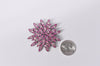 Pink Rhinestone Star Flower Brooch Pin - Hers and His Treasures