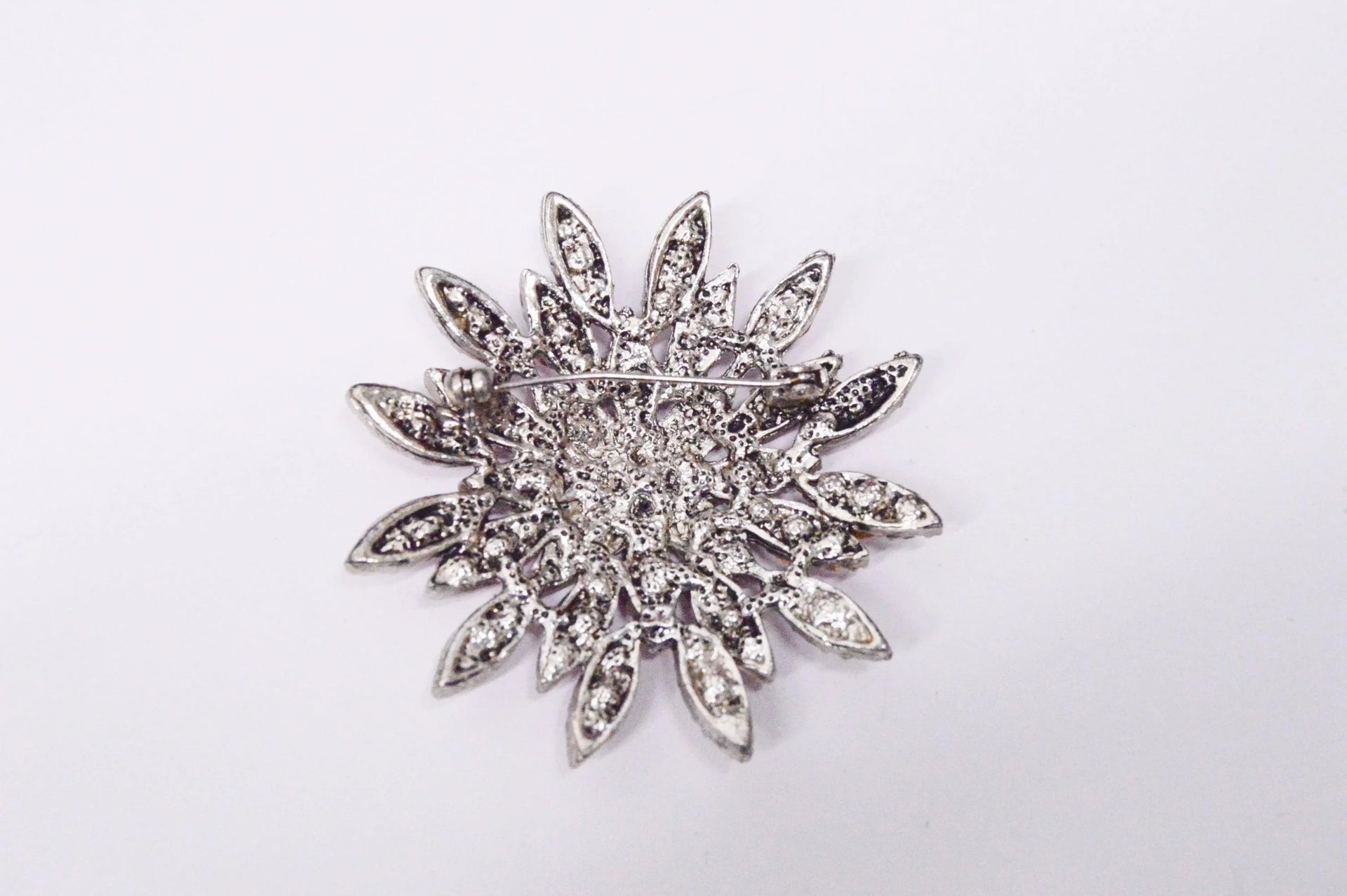 Pink Rhinestone Star Flower Brooch Pin Hers and His Treasures