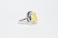 Opal And CZ .925 Sterling Silver Ring - Hers and His Treasures