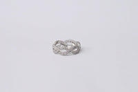 Looped .925 Sterling Silver CZ Cubic Zirconia Ring - Hers and His Treasures