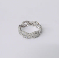 Looped .925 Sterling Silver CZ Cubic Zirconia Ring - Hers and His Treasures