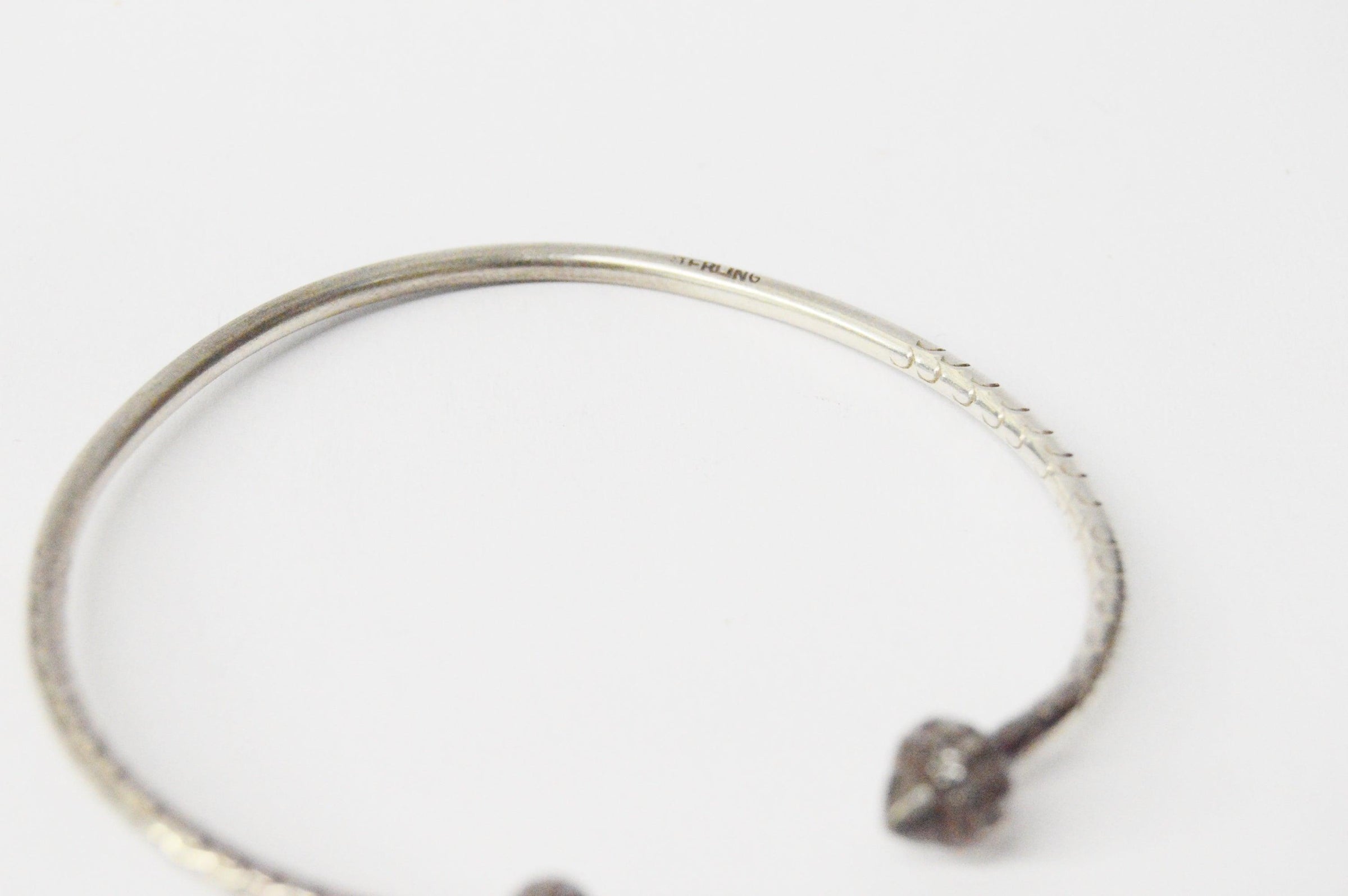 West Indies Sterling Silver Pointed Cocoa Pod Cuff Bangle Bracelet - Hers and His Treasures