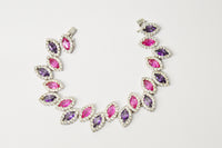 Charles Winston CWE Pink Sapphire And CZ .925 Sterling Silver Bracelet www.hersandhistreasures.com/collections/sterling-silver-jewelry