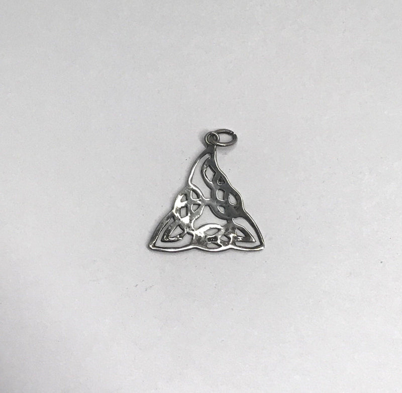 Triangle Shaped Celtic Knot Sterling Silver Pendant - Hers and His Treasures