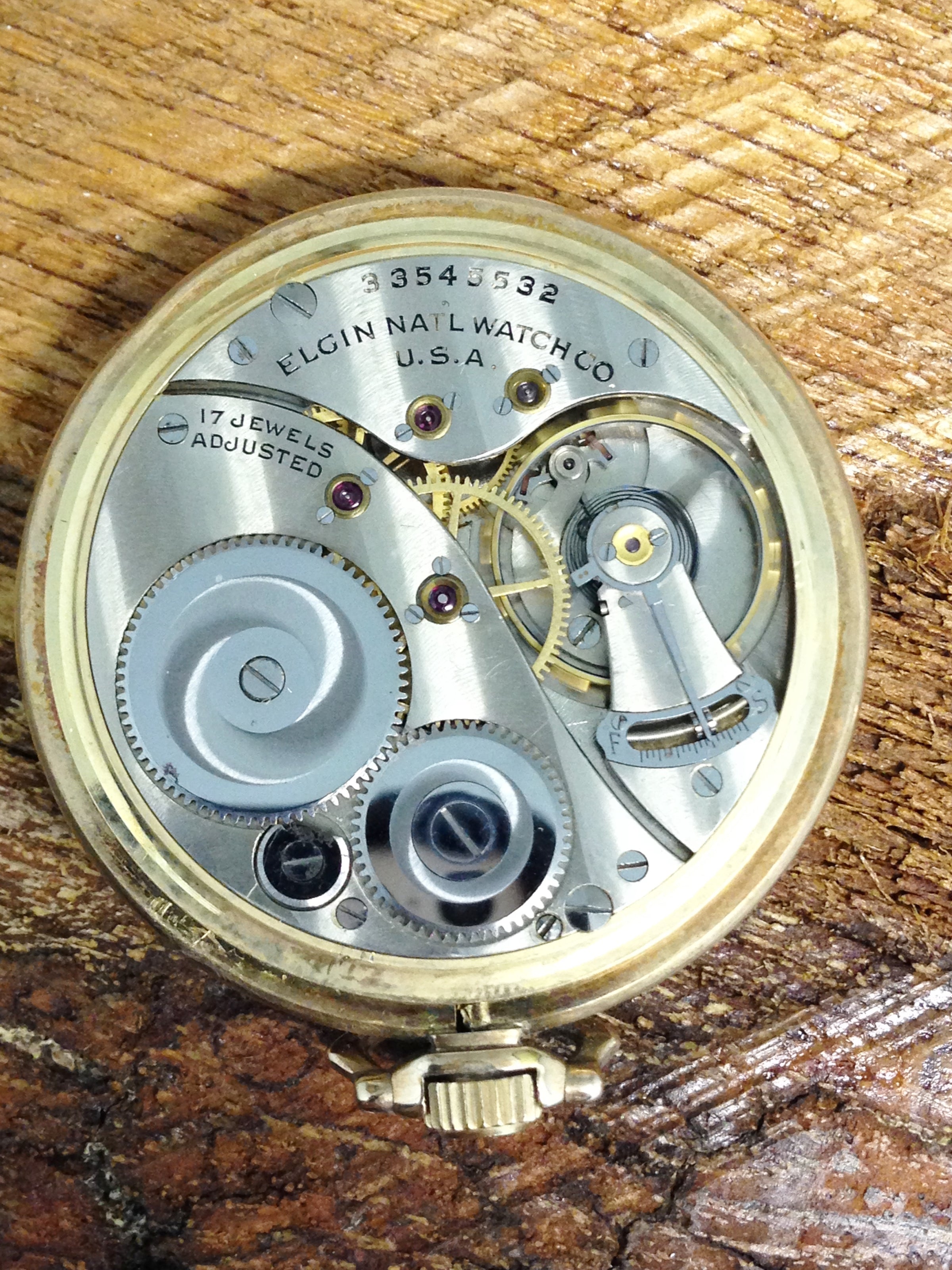 1932 Elgin National Watch Co 12S 10K Gold Filled Pocket Watch