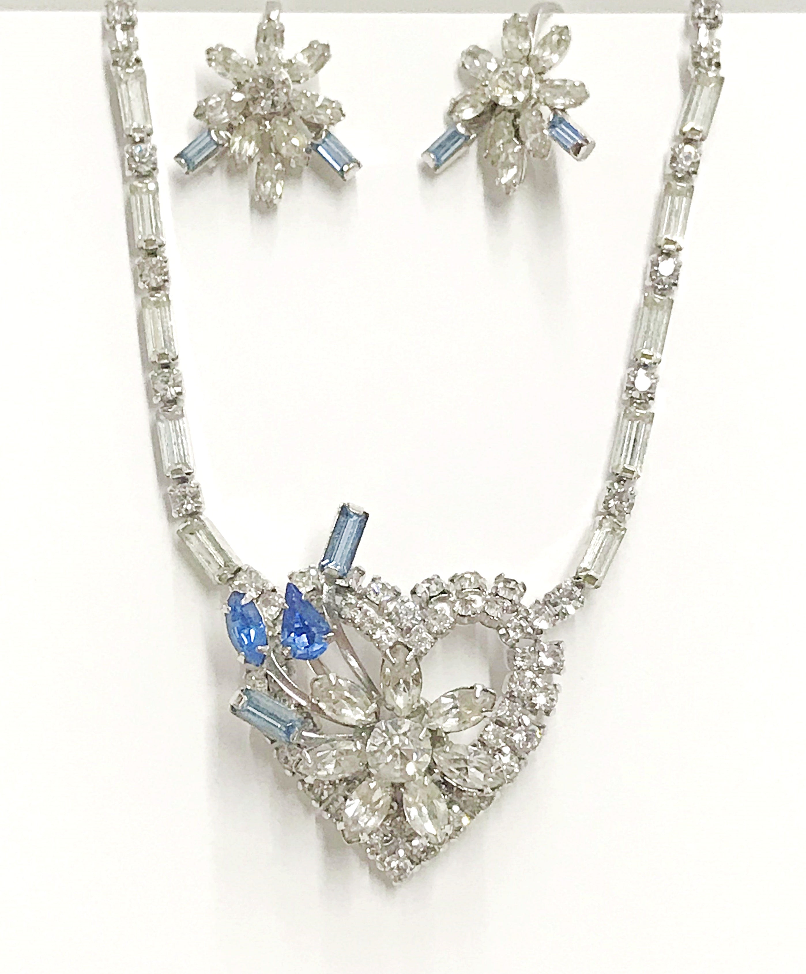 Royal Blue Heart Rhinestone Necklace | GIGILAND UK | SilkFred UAE