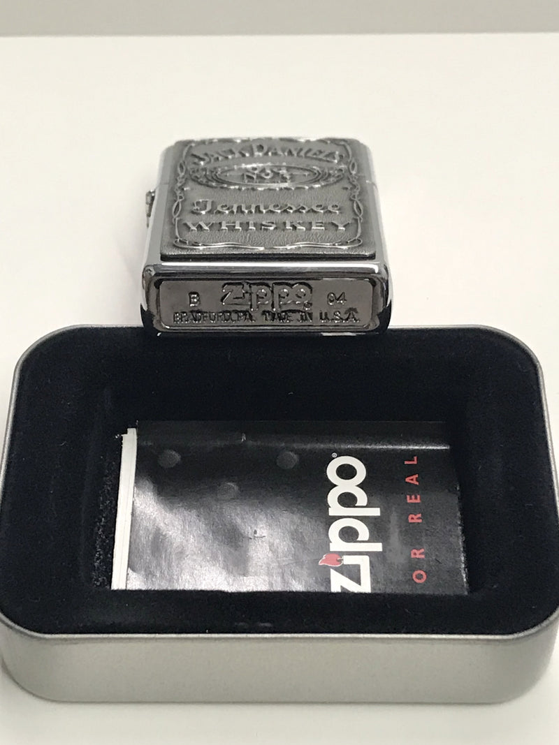 2004 Jack Daniels Label Pewter Emblem Zippo Lighter - Hers and His Treasures