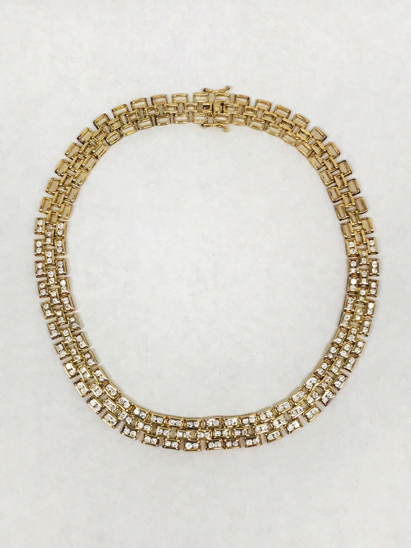 Suzanne Somers Collection 18kt Gold Vermeil Sterling Silver Panther Link Choker - Hers and His Treasures