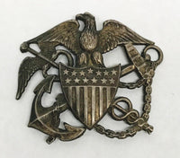 WWII Sterling Silver Blackinton US Navy Nurse Cadet Eagle Shield Pin - Hers and His Treasures