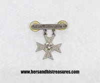 United States Marine Corps Sterling Silver Pistol Sharpshooter Badge Pin - Hers and His Treasures