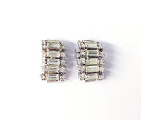 Vintage 1940's Clear Rhinestone Clip-On Earrings - Hers and His Treasures