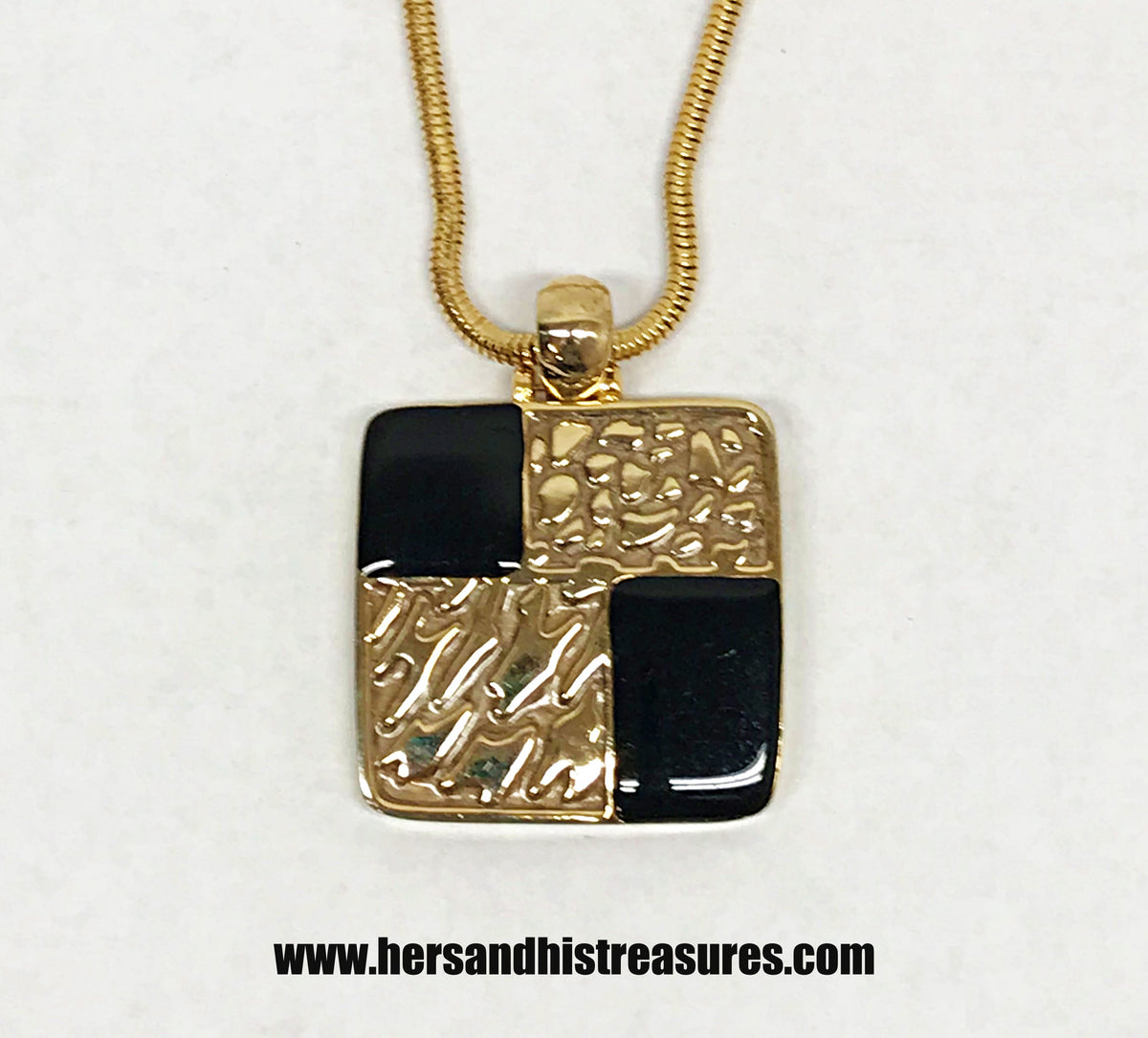 www.hersandhistreasures.com/products/kc-kenneth-cole-black-and-gold-snake-chain-necklace