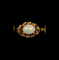 Vintage Oval 1.5 Carat Natural Opal 10K Yellow Gold Ring AJ - Hers and His Treasures