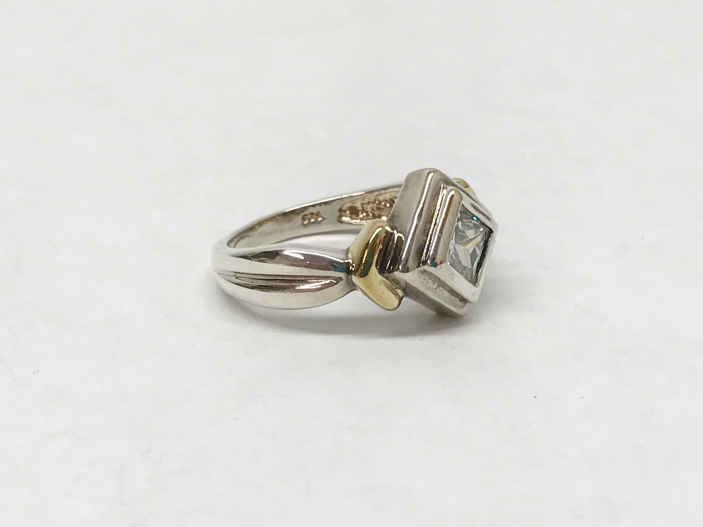 CW Charles Winston Gold Over Sterling Silver Diamond Shaped Ring