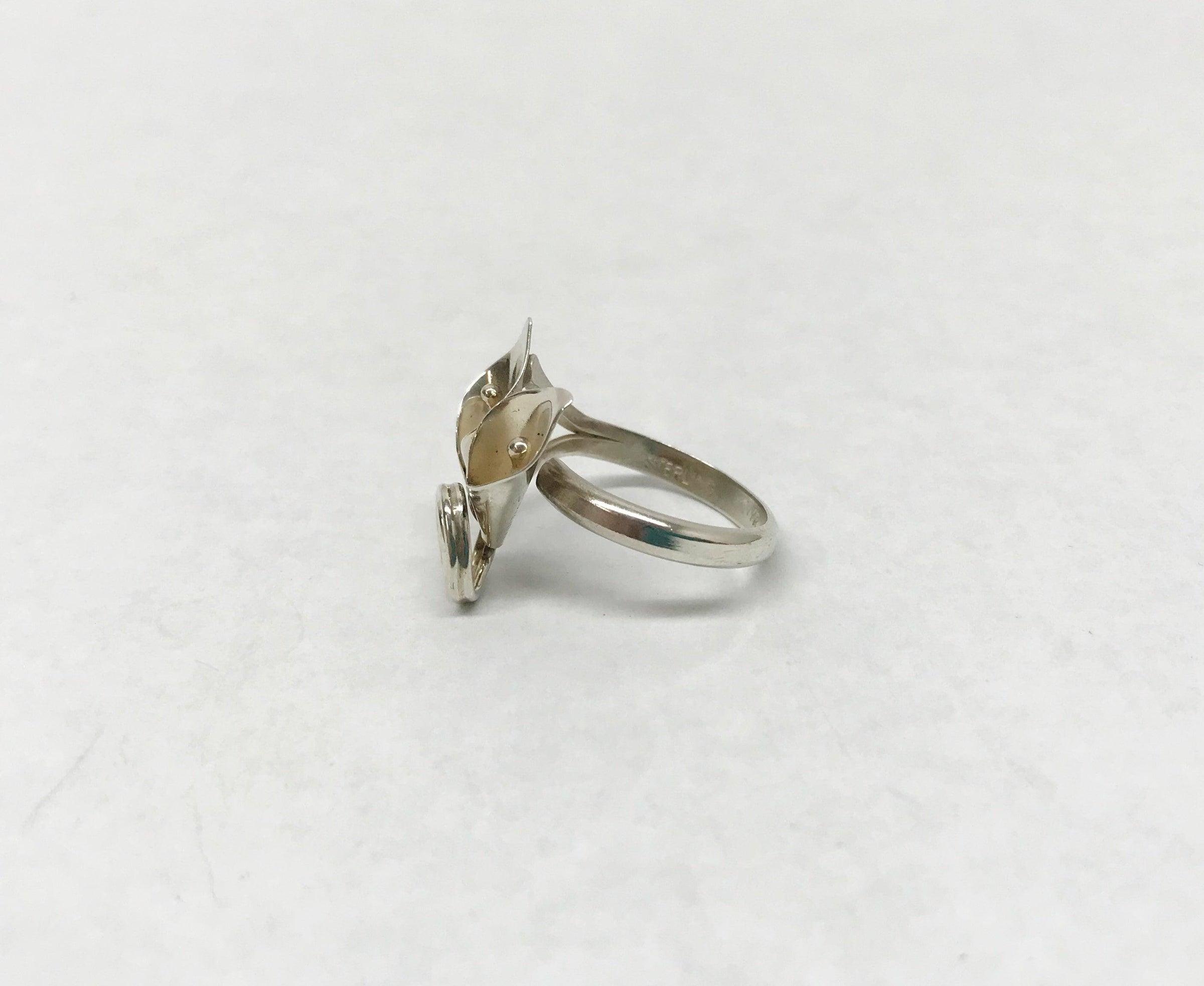 Vintage Stuart Nye Sterling Silver Calla Lily Ring - Hers and His Treasures