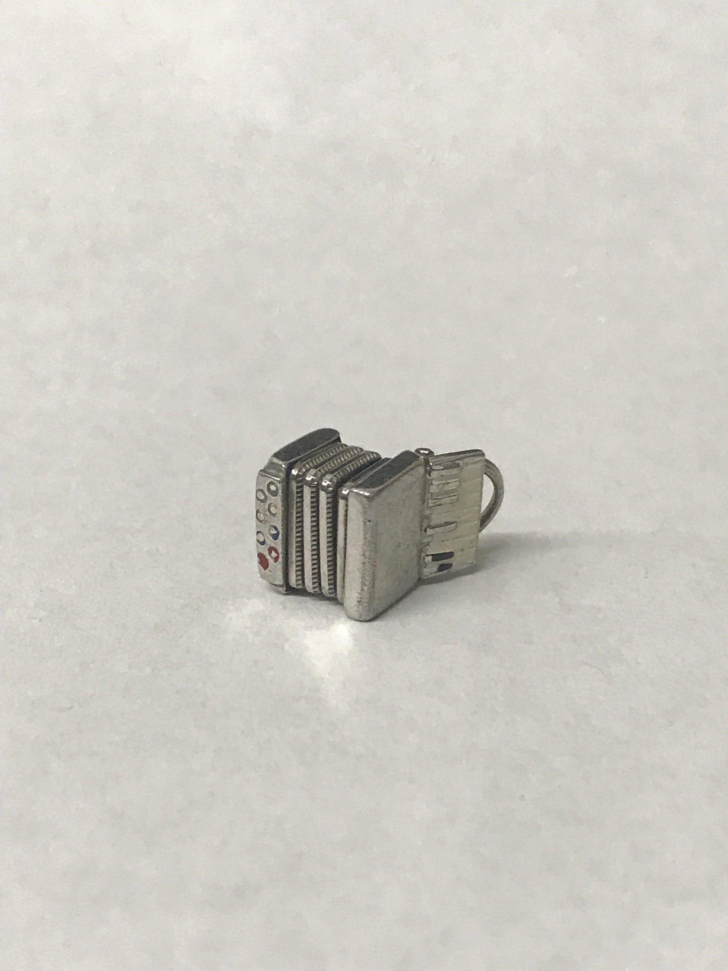 Vintage Squeeze Box Accordion Sterling Silver Charm - Hers and His Treasures