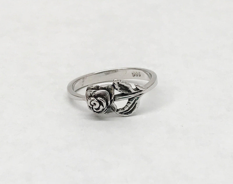 Sterling Silver Rose Flower Ring - Hers and His Treasures