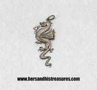 Sterling Silver Dragon Necklace Pendant 2" - Hers and His Treasures