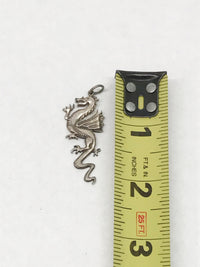 Sterling Silver Dragon Necklace Pendant 2" - Hers and His Treasures
