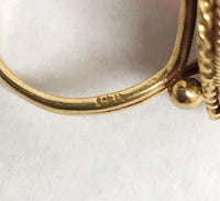 Retro 1939-1950's 14K Yellow Gold Rectangular Garnet Ring - Hers and His Treasures