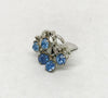 Vintage Silver Tone With Blue Rhinestones Brooch & Clip On Earring Set - Hers and His Treasures
